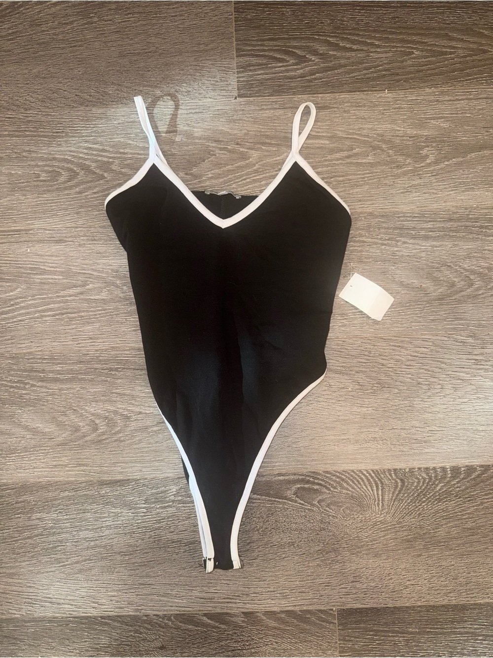 Charlotte Russe Black Bodysuit with White Trim